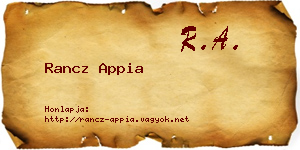 Rancz Appia névjegykártya